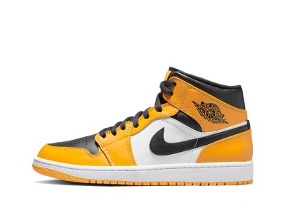 Fake Air Jordan 1 Mid Taxi "Reverse Yellow Toe"